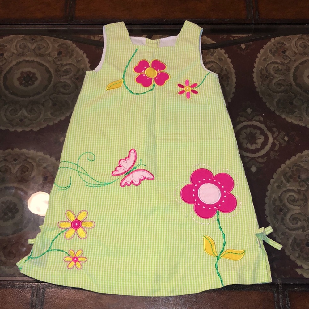 Samantha Says girls green and white floral dress